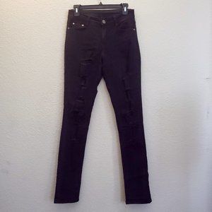 Black, distressed skinny jeans